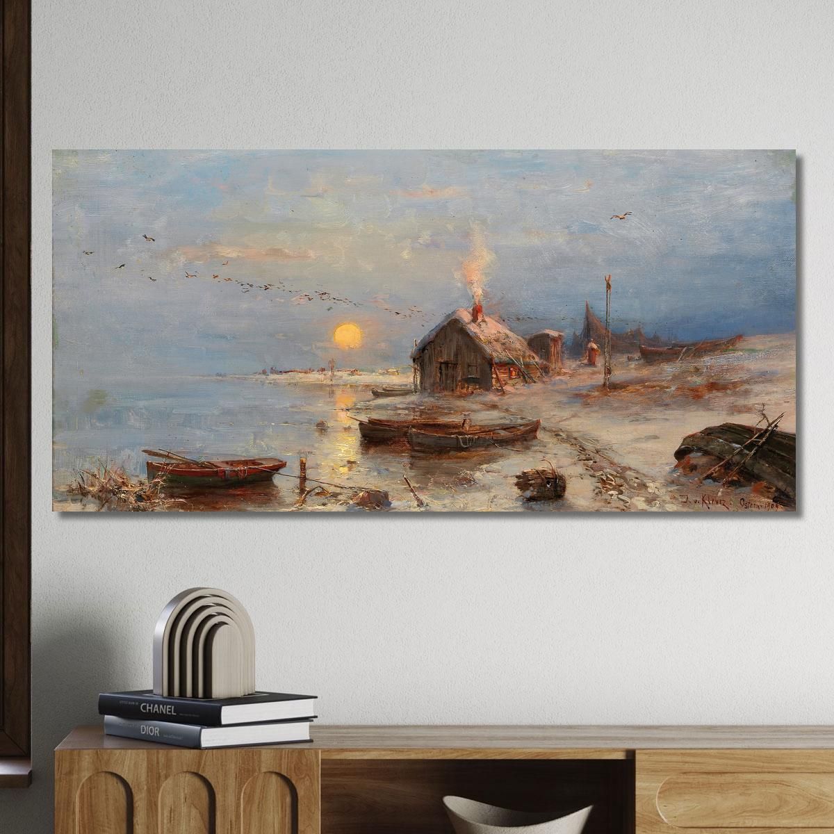 A Fishing Village On The Baltic Coast Julius Sergius Klever jsk1 canvas print 