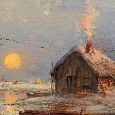 A Fishing Village On The Baltic Coast Julius Sergius Klever jsk1 canvas print