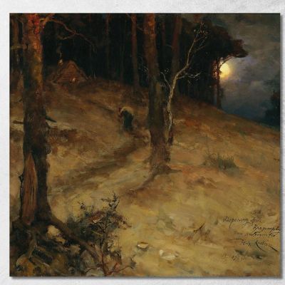 A Moonlit Night In The Forest Julius Sergius Klever jsk2 canvas print 