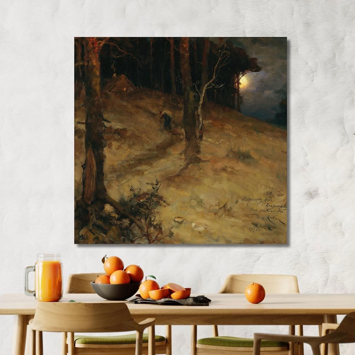 A Moonlit Night In The Forest Julius Sergius Klever jsk2 canvas print 