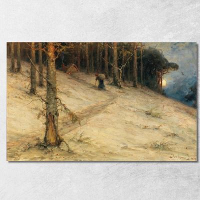 The Hut Of The Herb-Woman In Full Moon Julius Sergius Klever jsk21 canvas print 