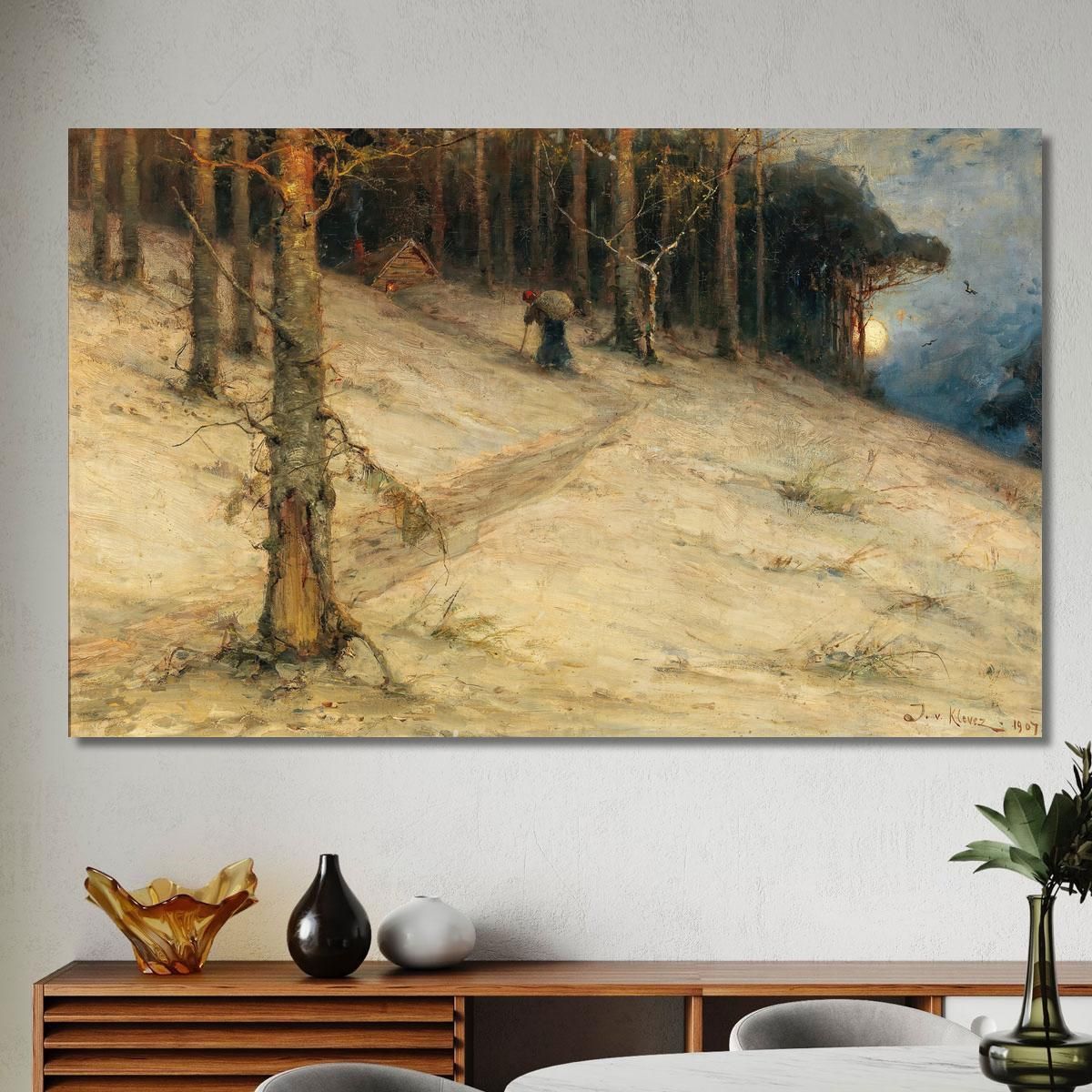 The Hut Of The Herb-Woman In Full Moon Julius Sergius Klever jsk21 canvas print 