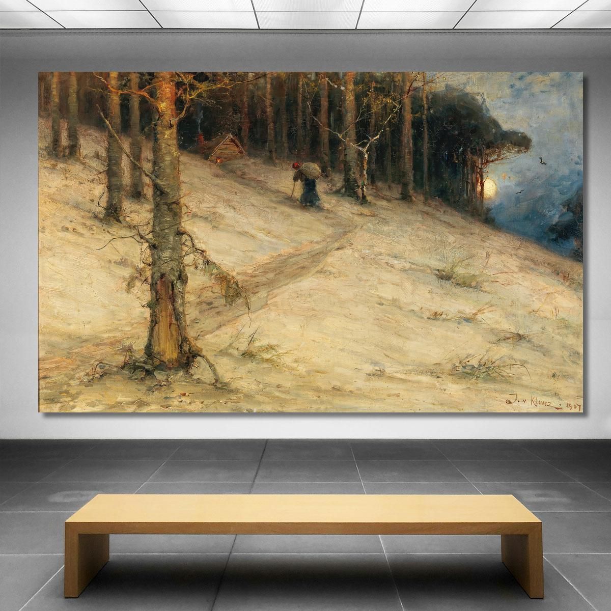The Hut Of The Herb-Woman In Full Moon Julius Sergius Klever jsk21 canvas print 