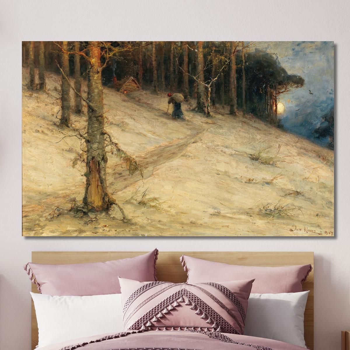 The Hut Of The Herb-Woman In Full Moon Julius Sergius Klever jsk21 canvas print 