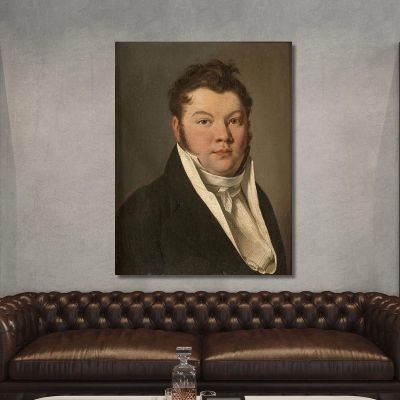Portrait Of A Man In A Black Jacket Louis Léopold Boilly llb33 canvas print 