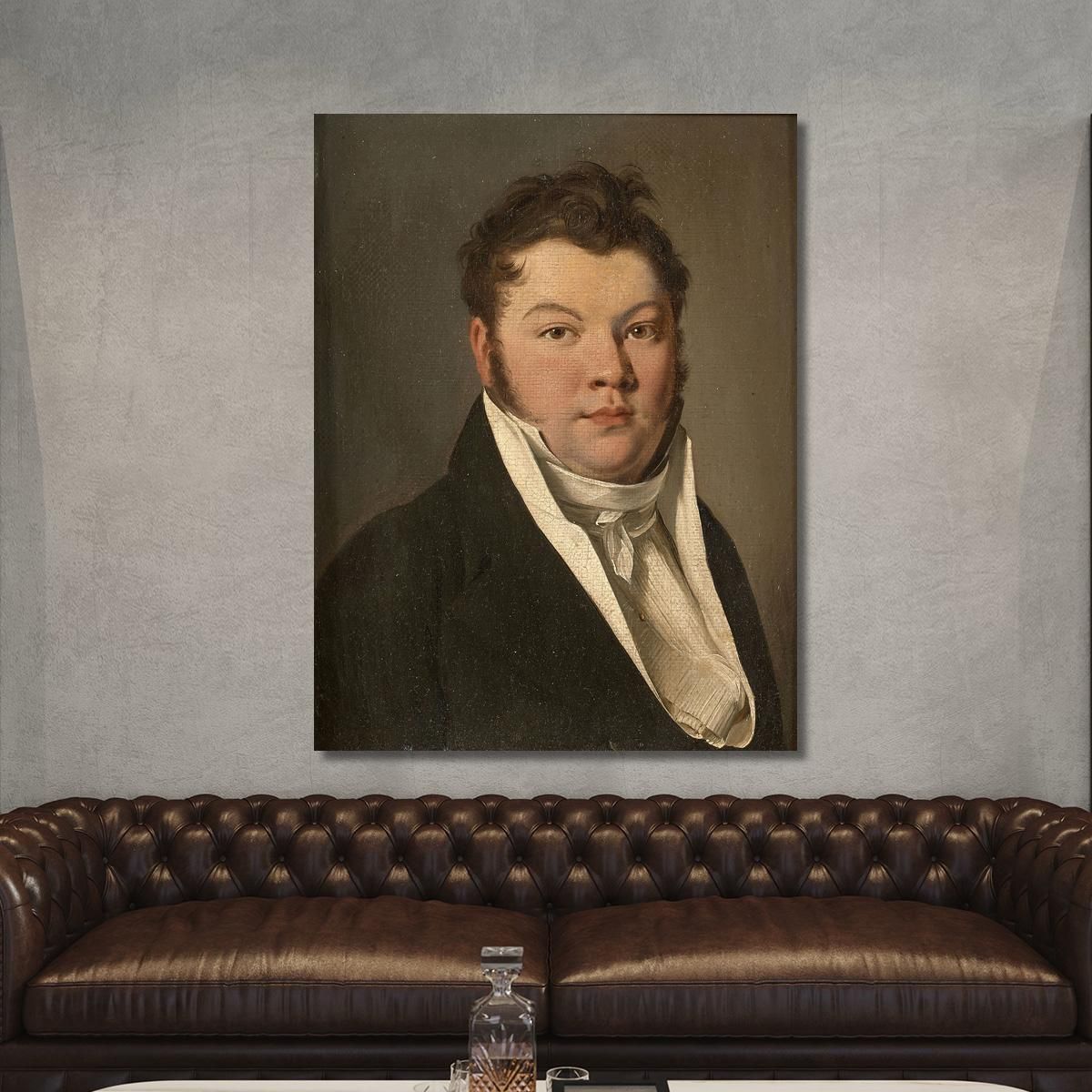 Portrait Of A Man In A Black Jacket Louis Léopold Boilly llb33 canvas print 