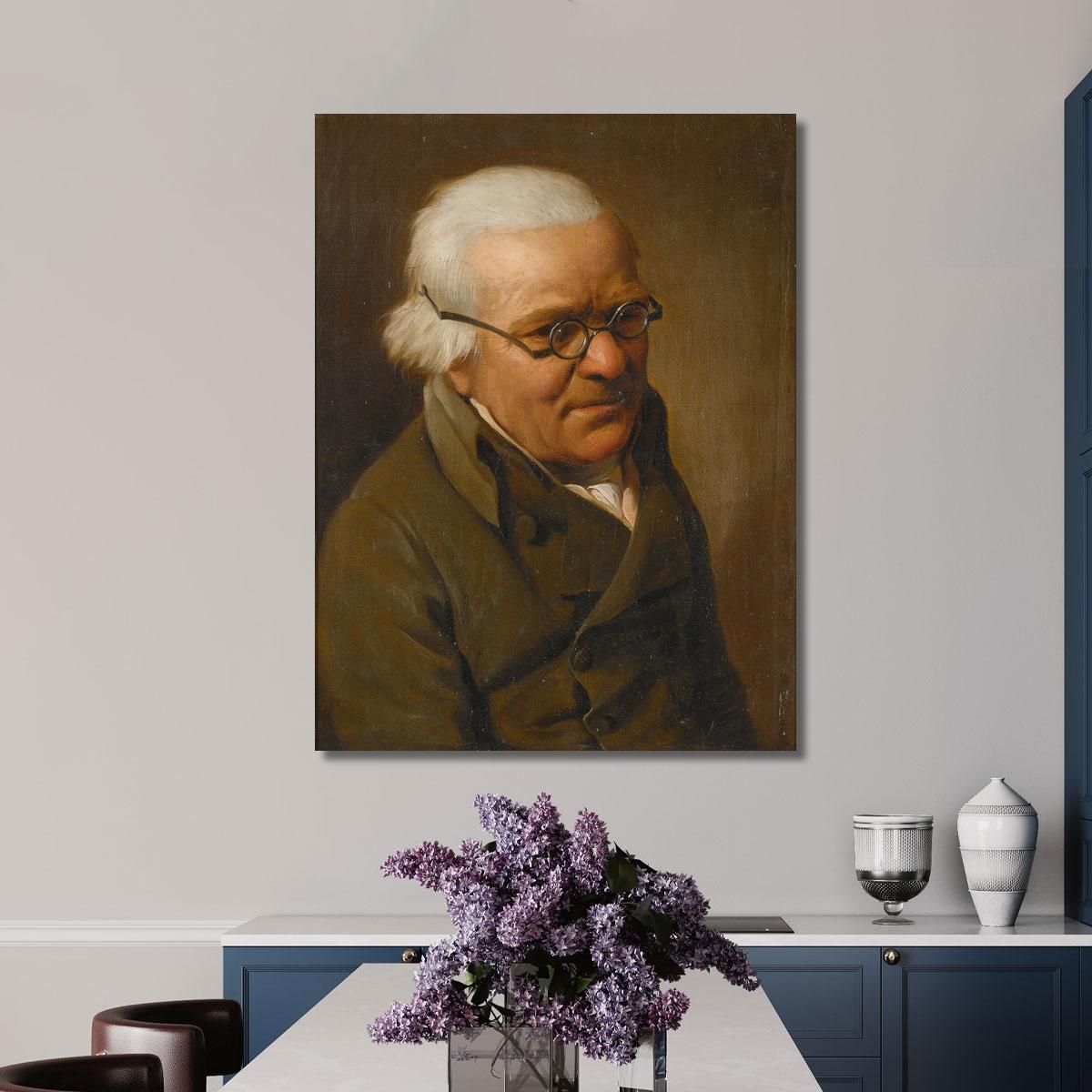 Portrait Of A White-Haired Man Half-Length Wearing Glasses Louis Léopold Boilly llb40 canvas print 