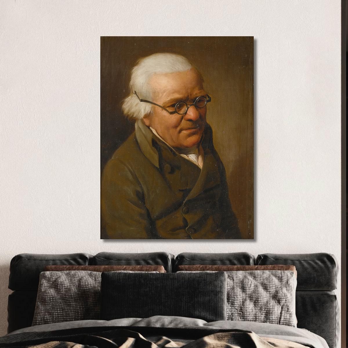 Portrait Of A White-Haired Man Half-Length Wearing Glasses Louis Léopold Boilly llb40 canvas print 