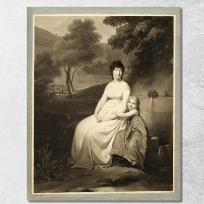 Portrait Said To Be Of Mrs. Tallien And Her Daughter In A Park Louis Léopold Boilly llb47 canvas print 