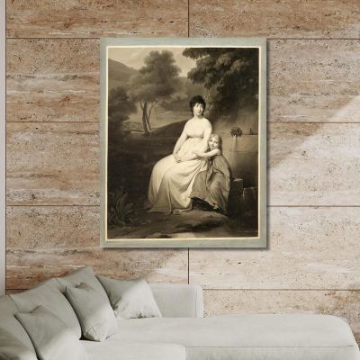 Portrait Said To Be Of Mrs. Tallien And Her Daughter In A Park Louis Léopold Boilly llb47 canvas print 