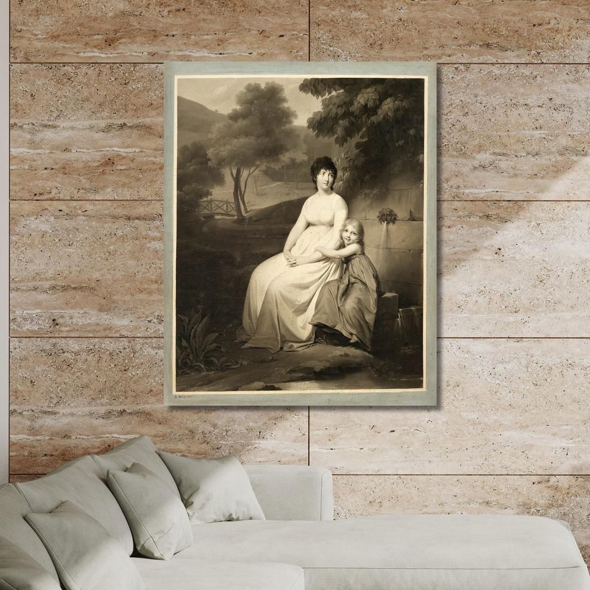 Portrait Said To Be Of Mrs. Tallien And Her Daughter In A Park Louis Léopold Boilly llb47 canvas print 