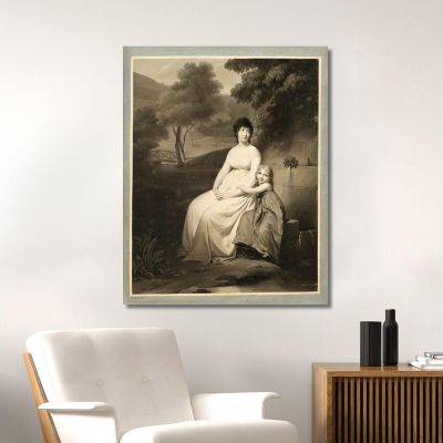 Portrait Said To Be Of Mrs. Tallien And Her Daughter In A Park Louis Léopold Boilly llb47 canvas print 