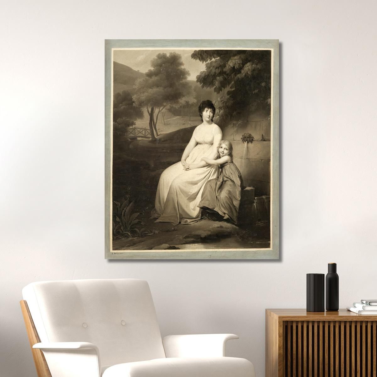 Portrait Said To Be Of Mrs. Tallien And Her Daughter In A Park Louis Léopold Boilly llb47 canvas print 