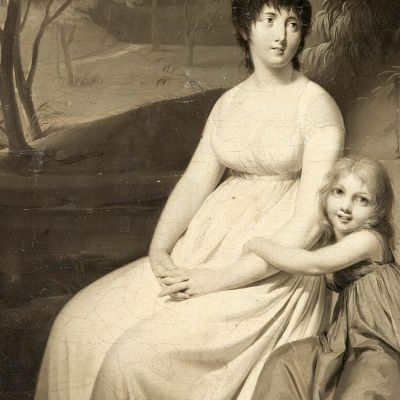 Portrait Said To Be Of Mrs. Tallien And Her Daughter In A Park Louis Léopold Boilly llb47 canvas print