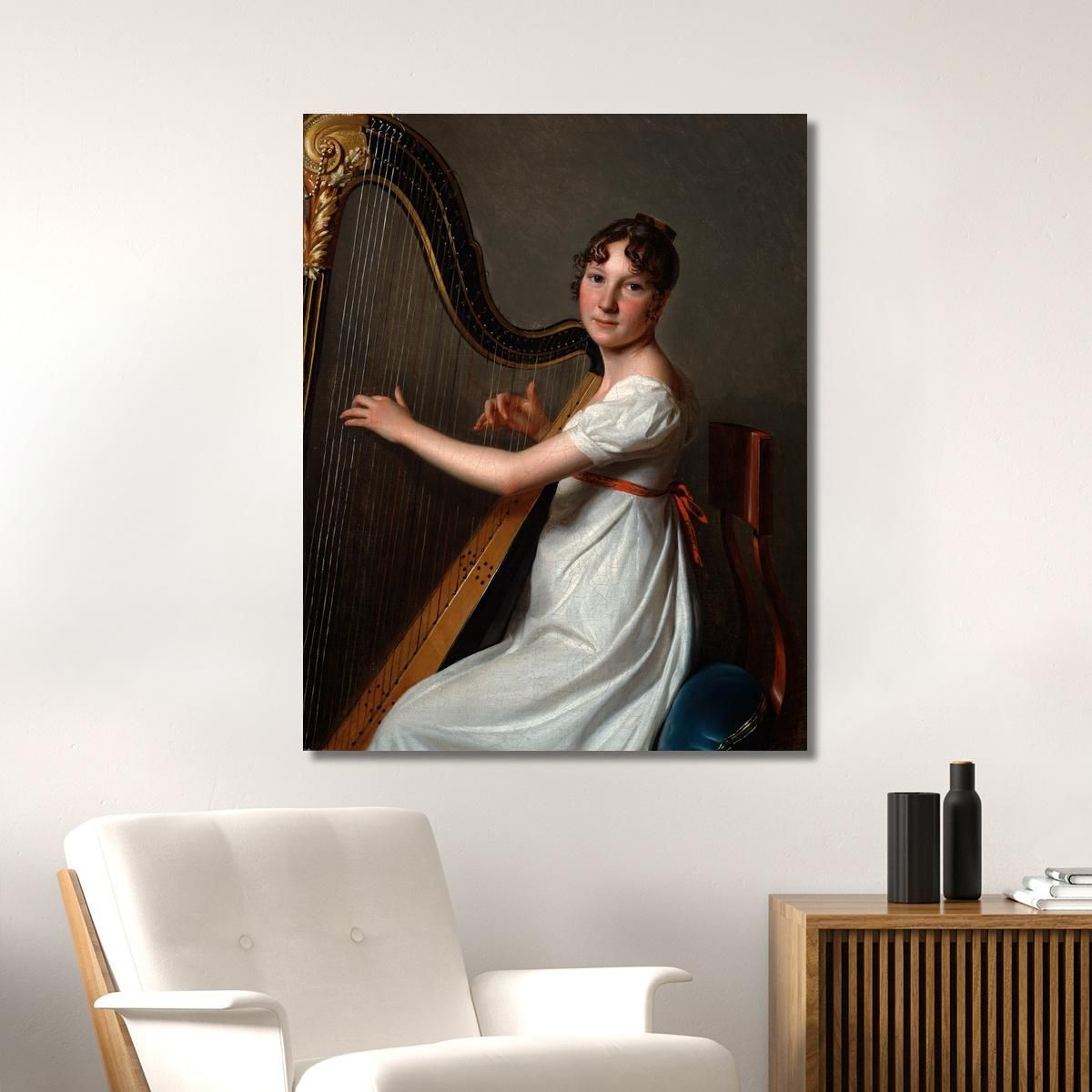 The Young Harpist Louis Léopold Boilly llb66 canvas print 