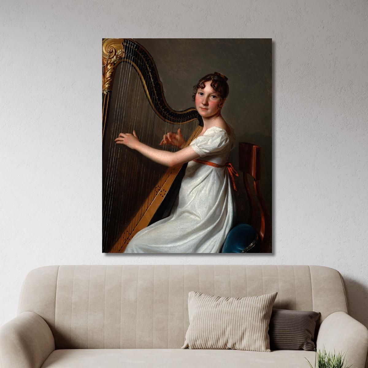 The Young Harpist Louis Léopold Boilly llb66 canvas print 
