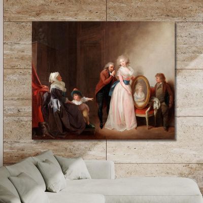 Woman Showing Her Portrait Louis Léopold Boilly llb69 canvas print 