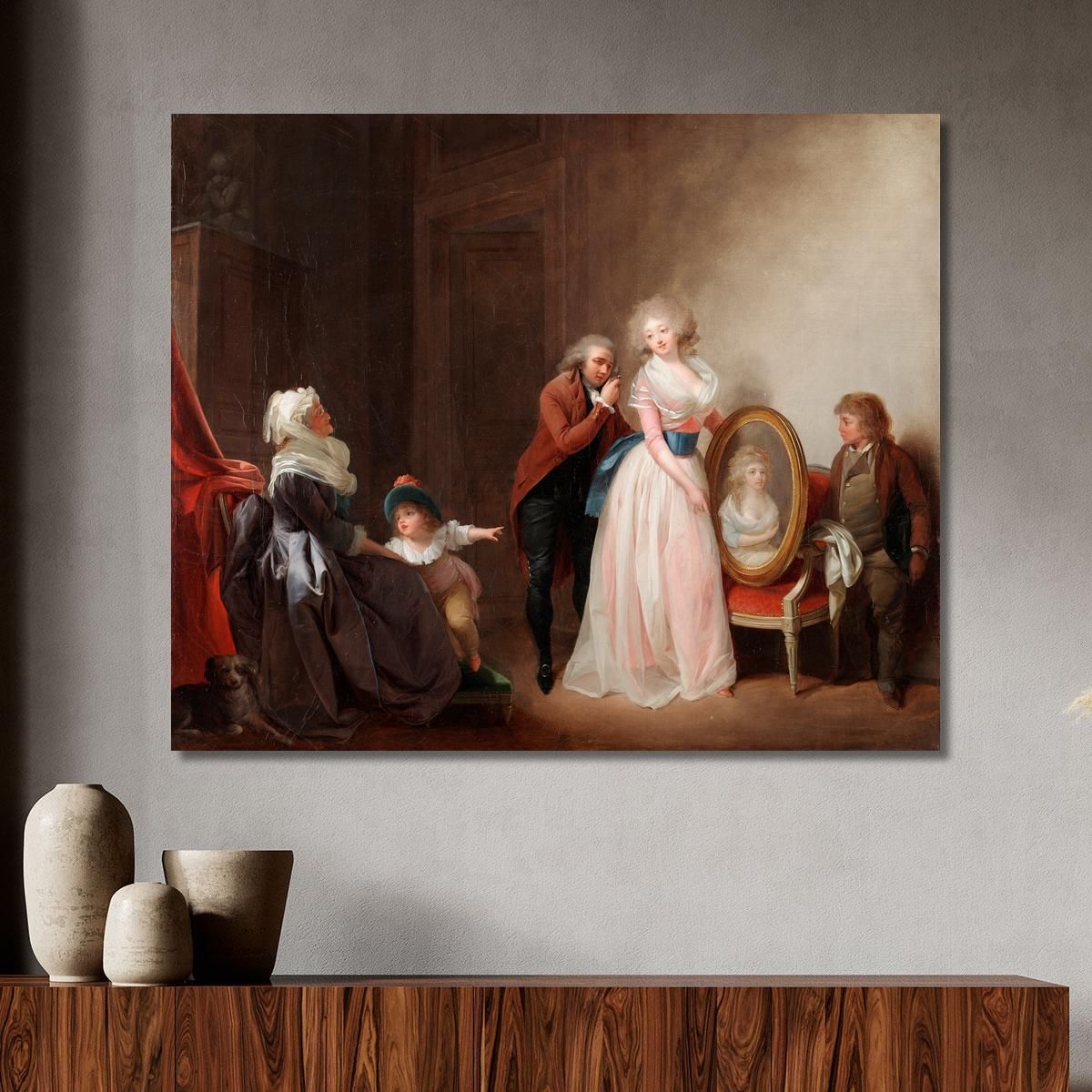 Woman Showing Her Portrait Louis Léopold Boilly llb69 canvas print 