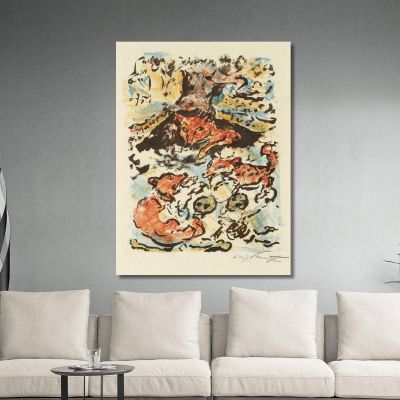 The Vixen Ermelyn With Her Children In The Fox Den Malepartus Lovis Corinth lcr21 canvas print 