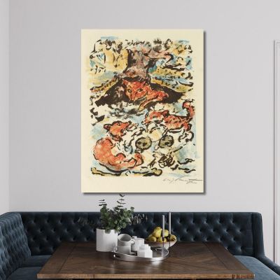 The Vixen Ermelyn With Her Children In The Fox Den Malepartus Lovis Corinth lcr21 canvas print 