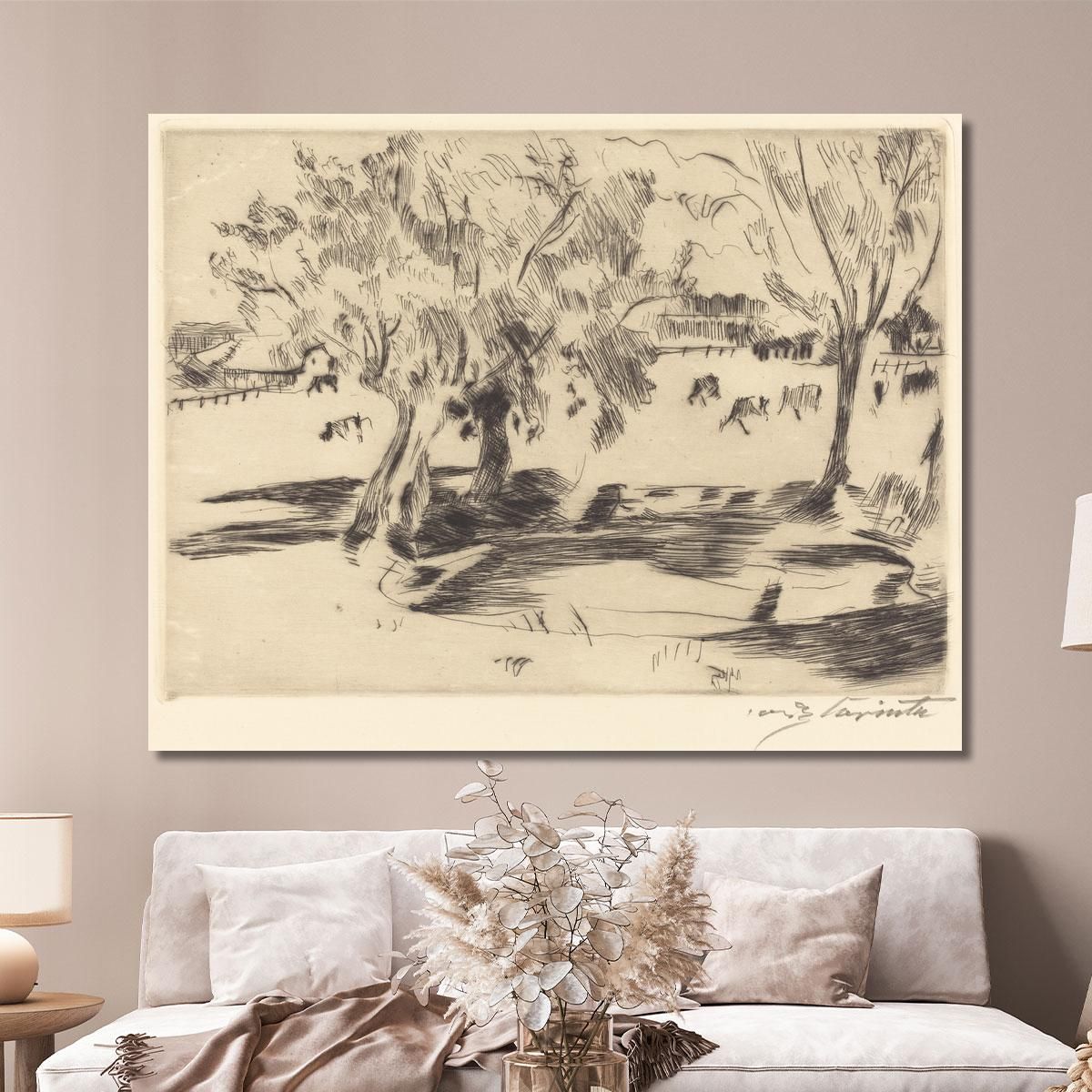 Landscape With Cows Lovis Corinth lcr52 canvas print 