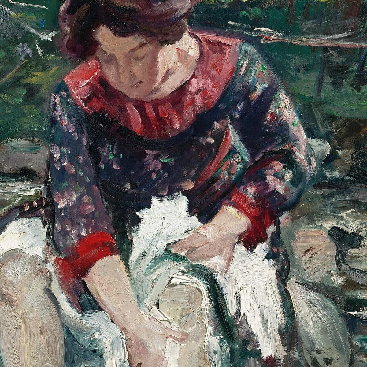 Girl In The Forest Stream Lovis Corinth lcr61 canvas print