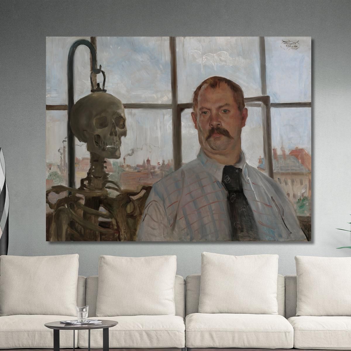 Self-Portrait With Skeleton Lovis Corinth lcr88 canvas print 
