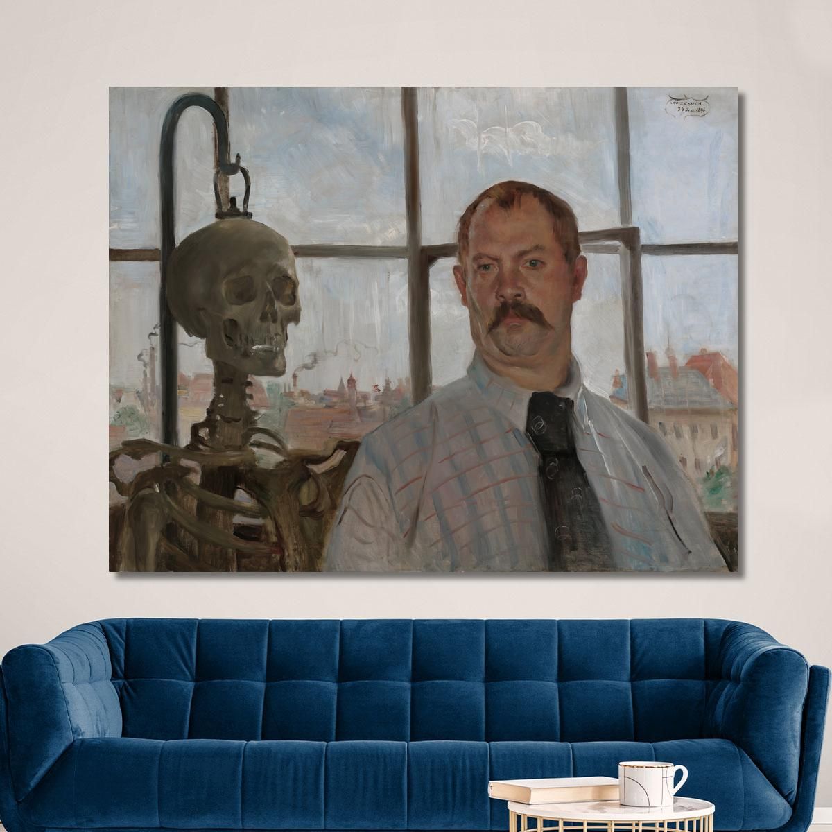 Self-Portrait With Skeleton Lovis Corinth lcr88 canvas print 
