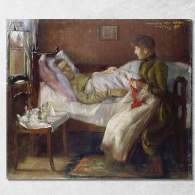 The Artist'S Father In His Sickbed Lovis Corinth lcr93 canvas print 