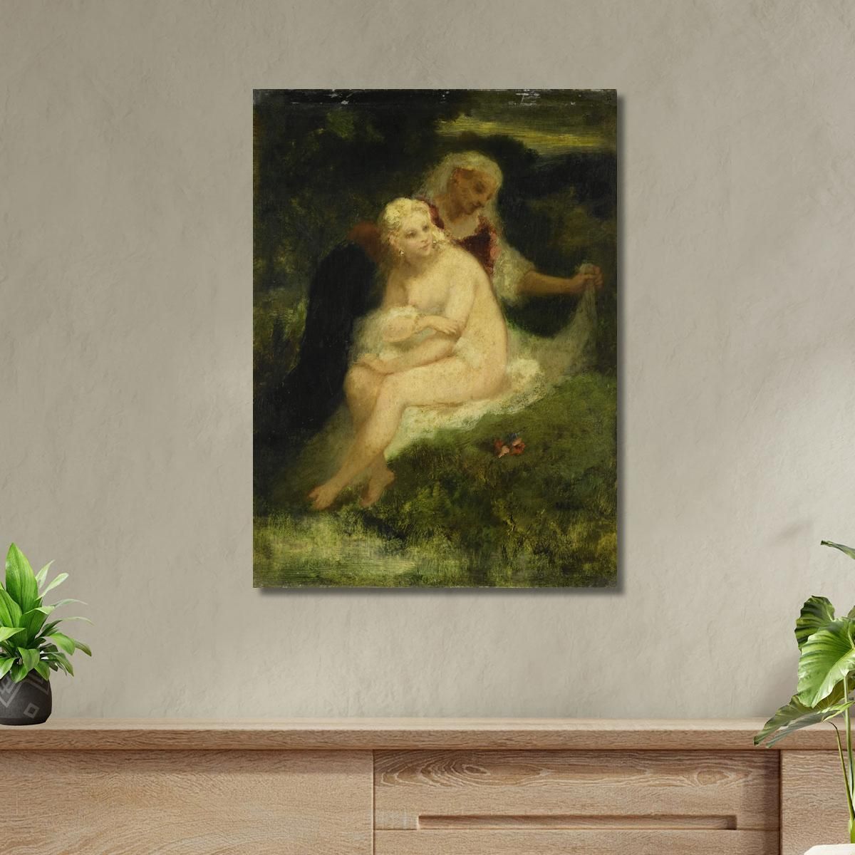 After The Bath Narcisse-Virgile Diaz de La Peña nvd4 canvas print 