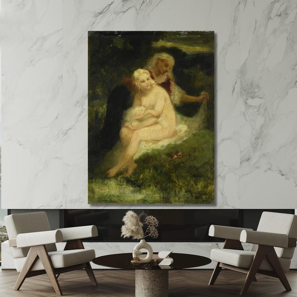 After The Bath Narcisse-Virgile Diaz de La Peña nvd4 canvas print 