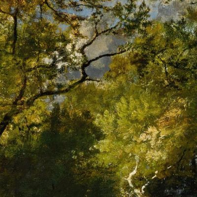 Path In The Forest: Woodcutter Bent Under The Weight Of Her Bundle Water Traces Narcisse-Virgile Diaz de La Peña nvd5 canvas pr