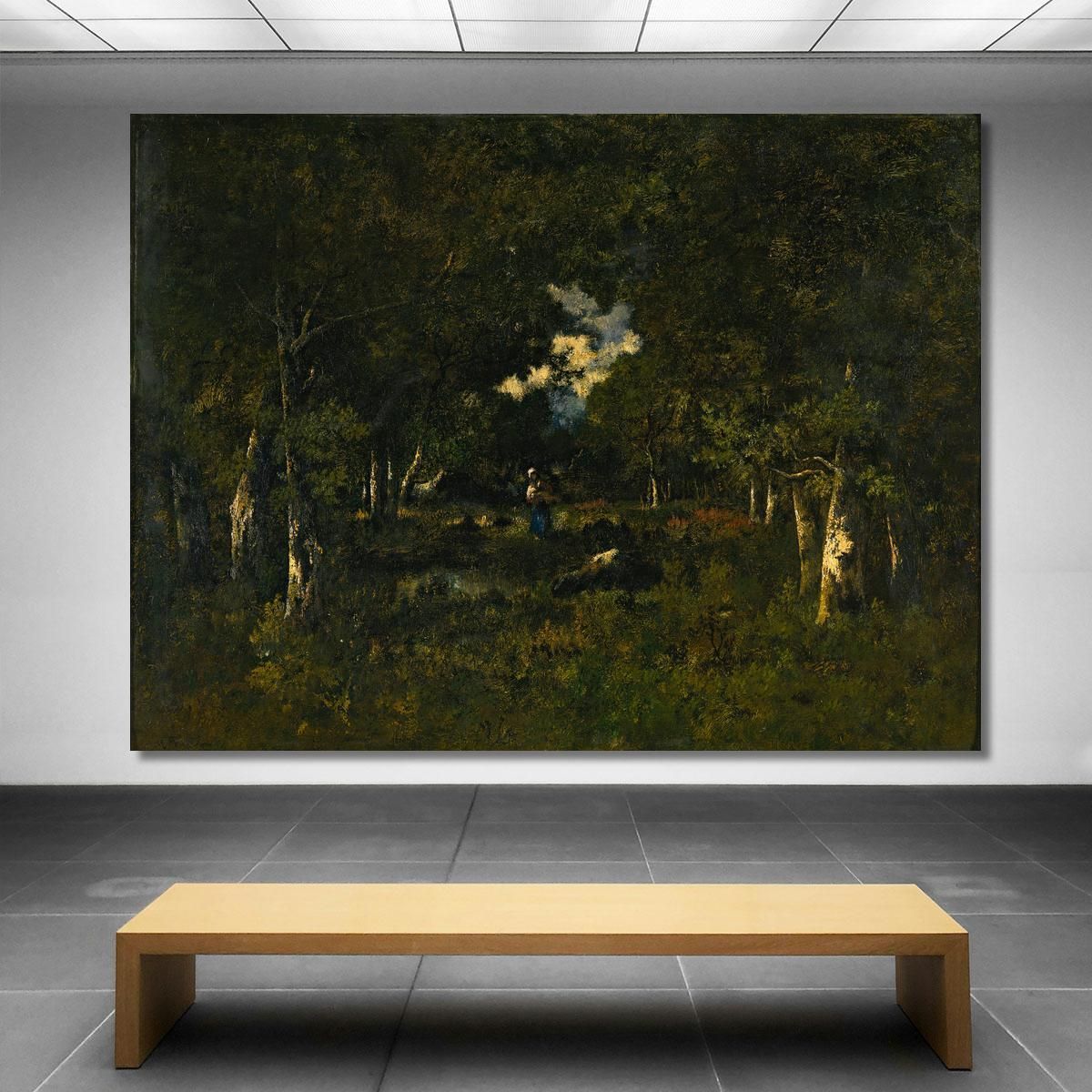 Woodcutter In A Clearing Narcisse-Virgile Diaz de La Peña nvd10 canvas print 