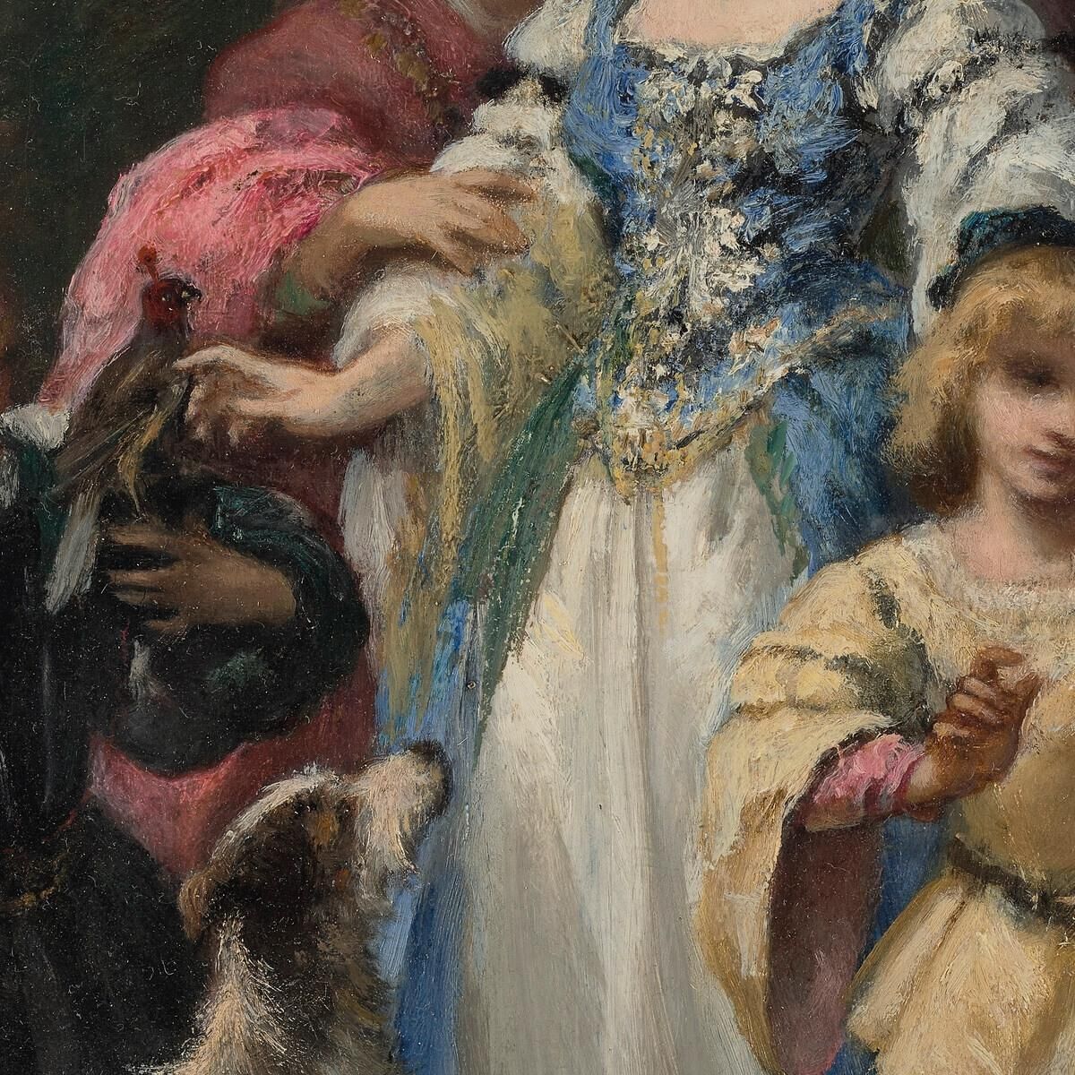 Woman With Dogs Narcisse-Virgile Diaz de La Peña nvd24 canvas print