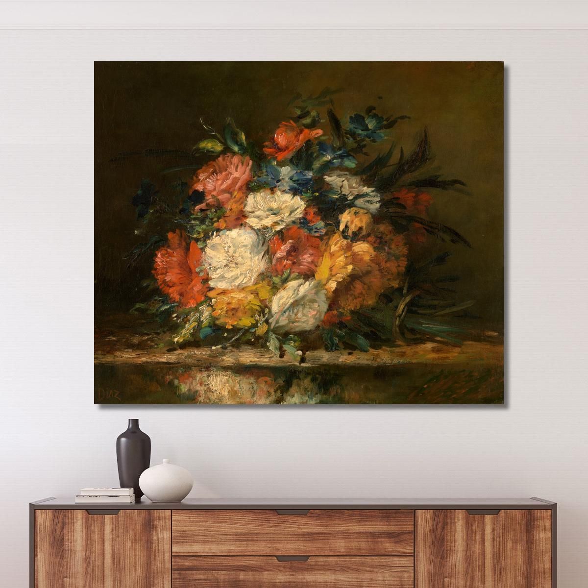 Flowers Narcisse-Virgile Diaz de La Peña nvd27 canvas print 