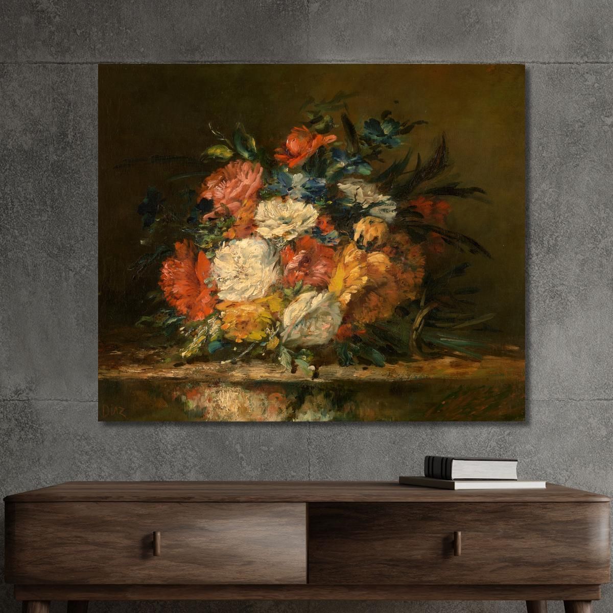 Flowers Narcisse-Virgile Diaz de La Peña nvd27 canvas print 