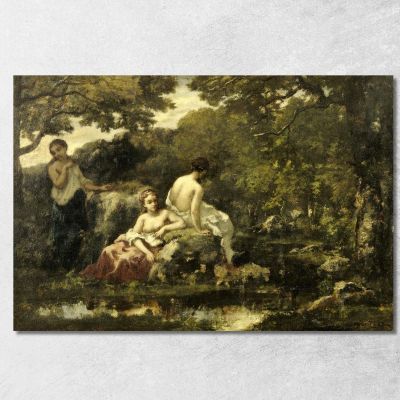 Idyll Narcisse-Virgile Diaz de La Peña nvd31 canvas print 