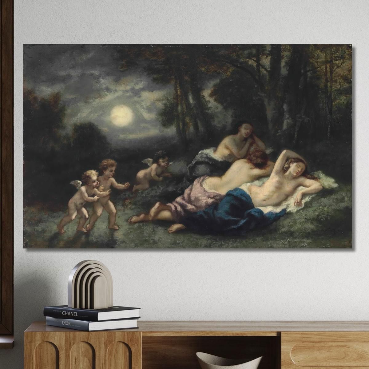 The Sleep Of The Nymphs At Night Narcisse-Virgile Diaz de La Peña nvd42 canvas print 