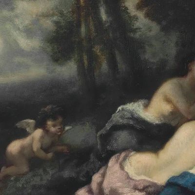 The Sleep Of The Nymphs At Night Narcisse-Virgile Diaz de La Peña nvd42 canvas print