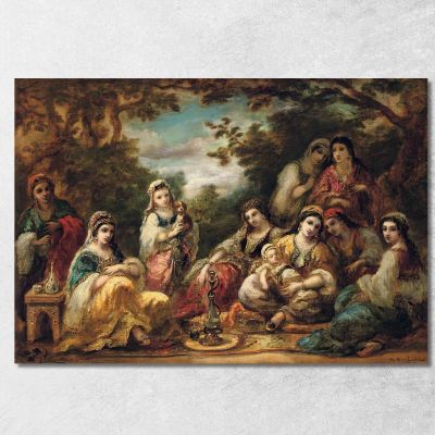 Oriental Ladies At Leisure Narcisse-Virgile Diaz de La Peña nvd51 canvas print 