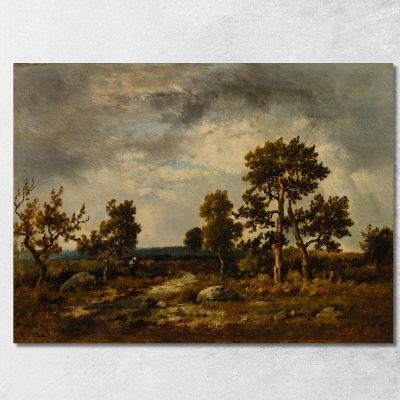 Path Near The Pond Of Vipers Fontainebleau Forest Narcisse-Virgile Diaz de La Peña nvd53 canvas print 