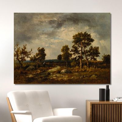 Path Near The Pond Of Vipers Fontainebleau Forest Narcisse-Virgile Diaz de La Peña nvd53 canvas print 