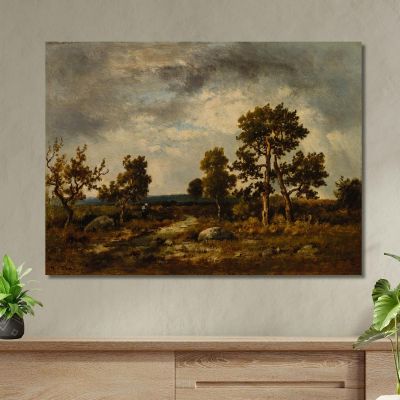 Path Near The Pond Of Vipers Fontainebleau Forest Narcisse-Virgile Diaz de La Peña nvd53 canvas print 