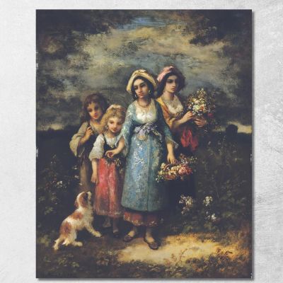Picking Flowers Narcisse-Virgile Diaz de La Peña nvd56 canvas print 