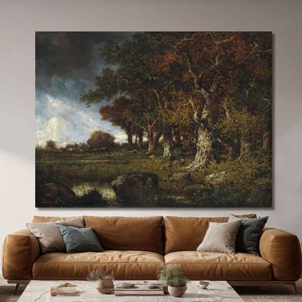 The Edge Of The Forest At Les Monts-Girard Fontainebleau Narcisse-Virgile Diaz de La Peña nvd69 canvas print 