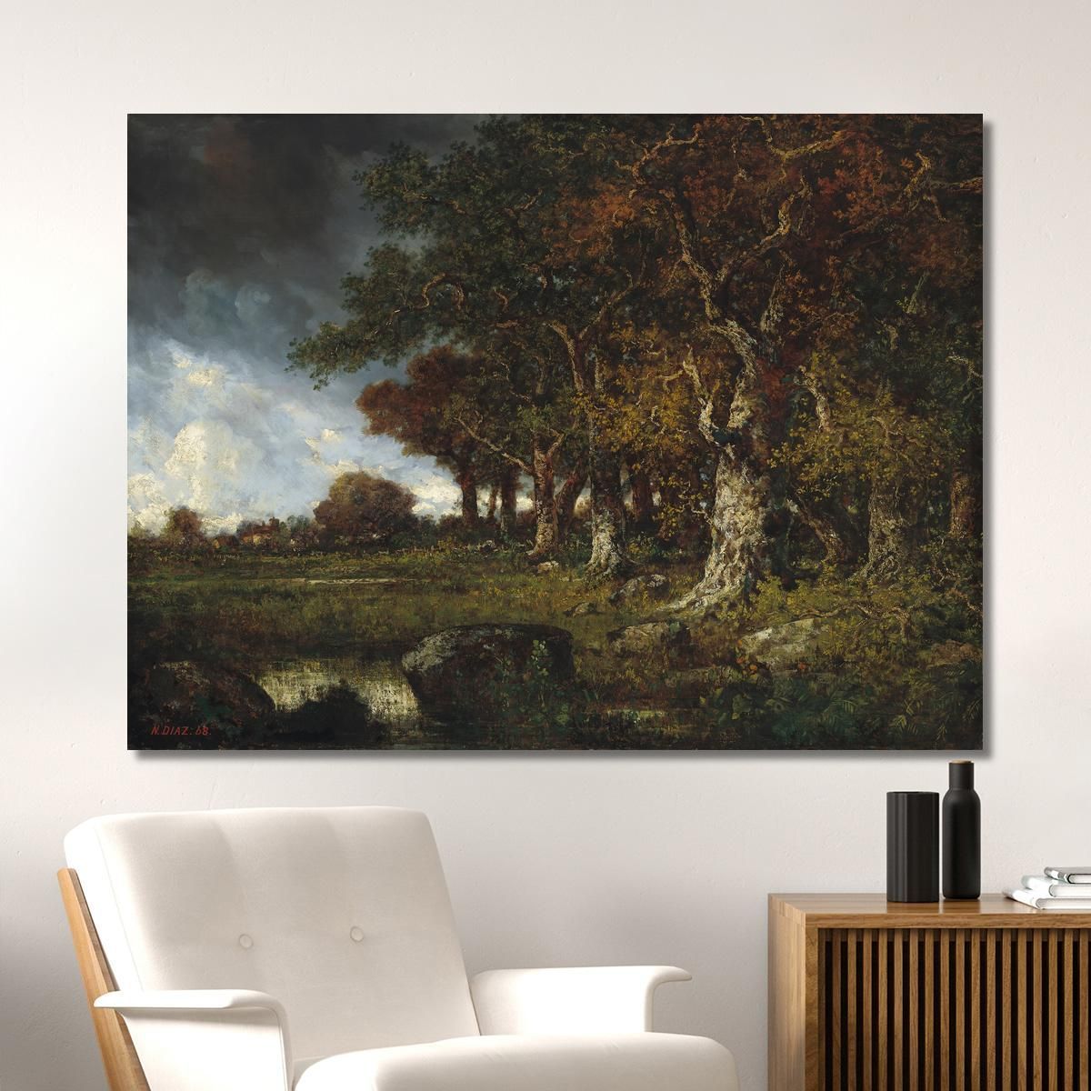 The Edge Of The Forest At Les Monts-Girard Fontainebleau Narcisse-Virgile Diaz de La Peña nvd69 canvas print 