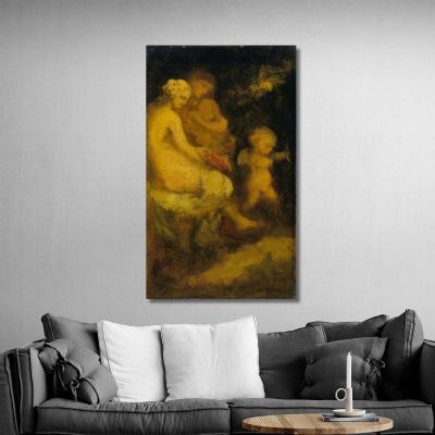 The Education Of Cupid Narcisse-Virgile Diaz de La Peña nvd70 canvas print 