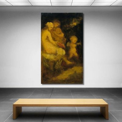 The Education Of Cupid Narcisse-Virgile Diaz de La Peña nvd70 canvas print 