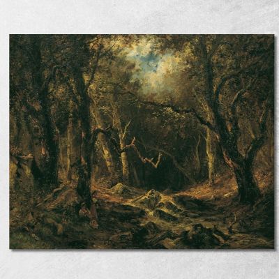 Forest Interior Narcisse-Virgile Diaz de La Peña nvd85 canvas print 