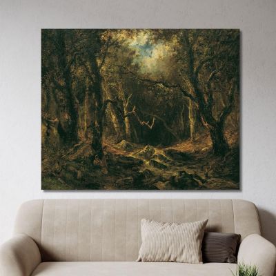 Forest Interior Narcisse-Virgile Diaz de La Peña nvd85 canvas print 